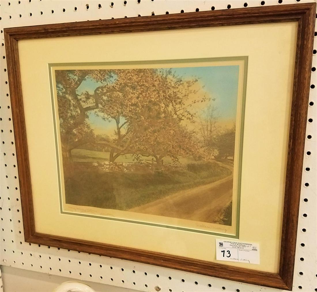 FRAMED WALLACE NUTTING, "MANY HAPPY RETURNS", 11.5" X (1 of 3)