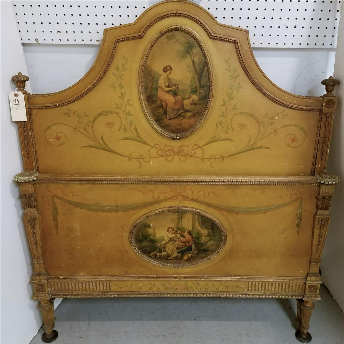 FR. c1915 PTD. SINGLE BED W/ RAILS (1 of 2)