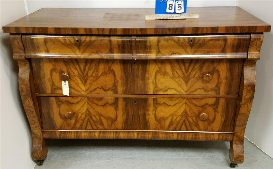 EMPIRE STYLE WALNUT 4 DRAWER CHEST, 36.5"H X 54"W X (1 of 3)