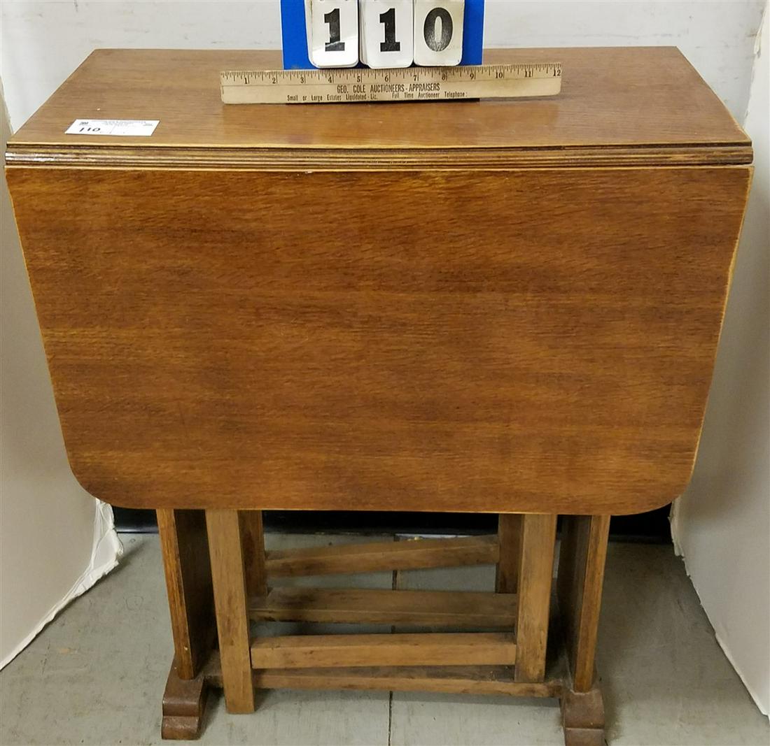 DECO OAK DROP LEAF TABLE, 29"H X 24"W X 13.5"D (1 of 4)