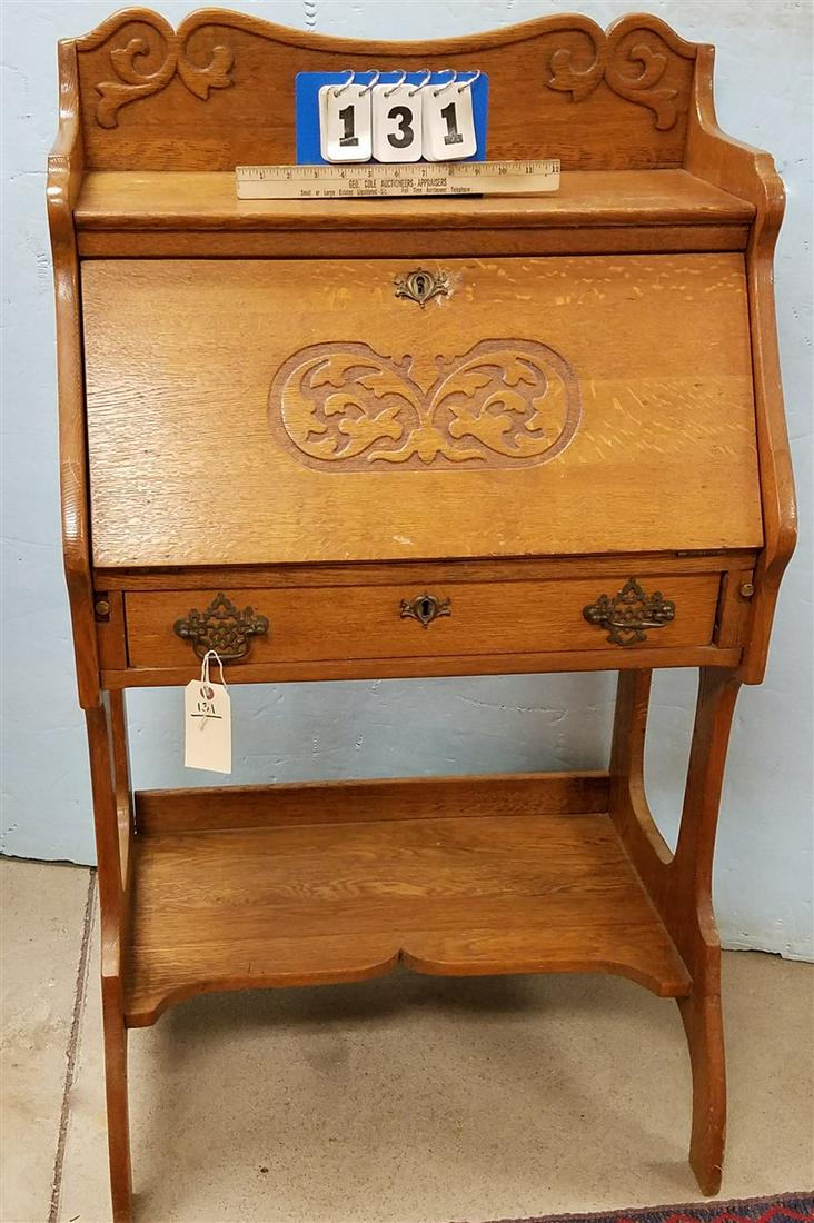 OAK FALL FRONT DESK, 46"H X 26"W X 15.5"D (1 of 3)