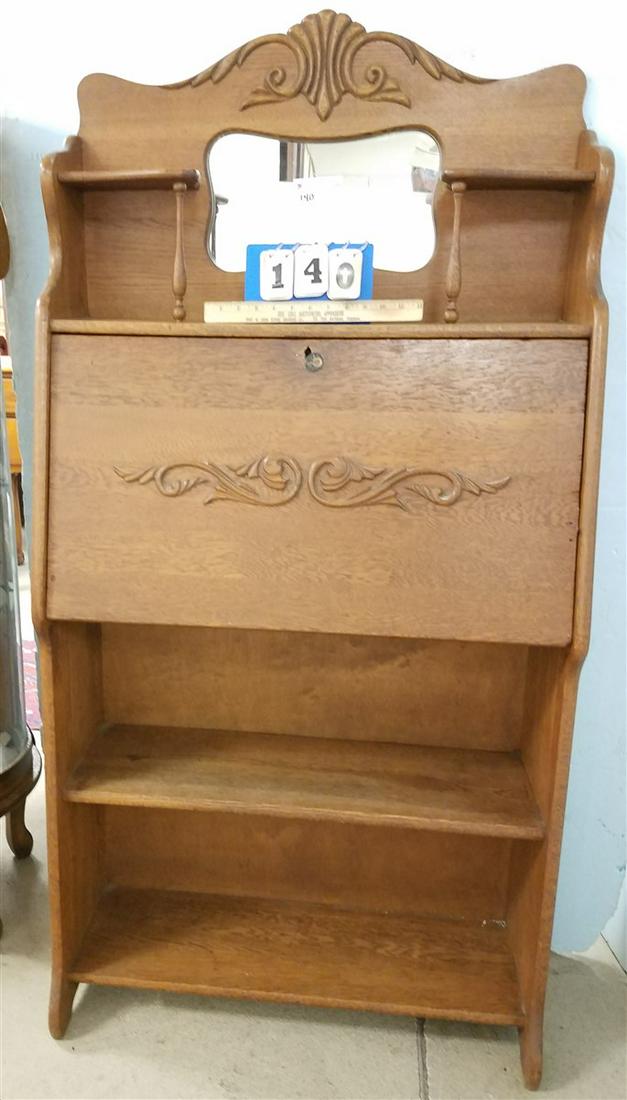 OAK LARKIN DESK, 61"H X 30"W X 12"D: OAK LARKIN DESK, 61"H X 30"W X 12"D