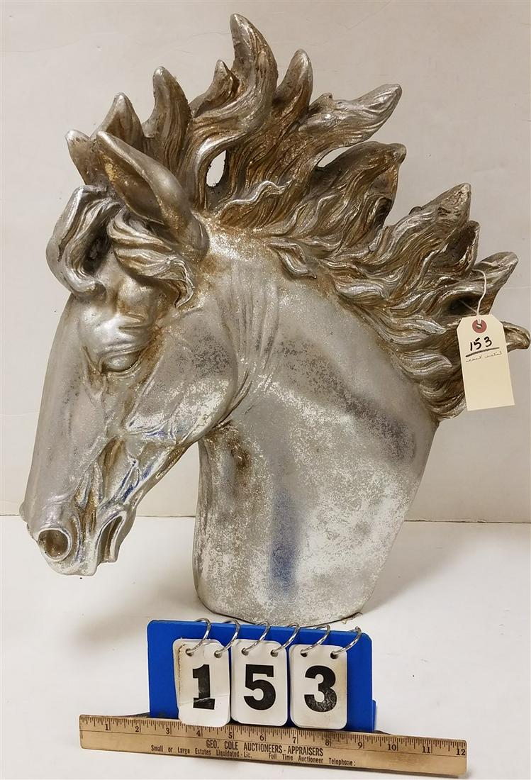 CAST METAL HORSE'S HEAD, 22.5"H X 21"W (1 of 4)
