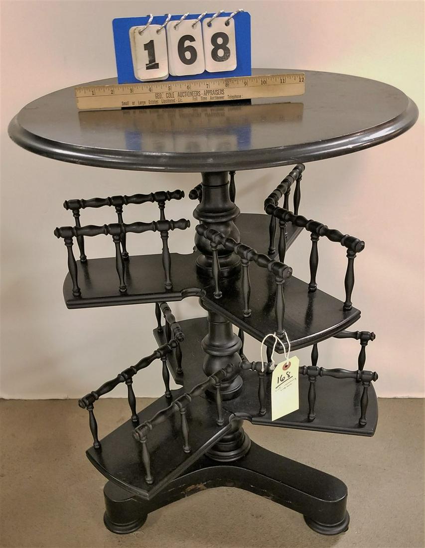 VICT. EBONIZED REVOLVING BOOKCASE TABLE, 29.5"H X 22" (1 of 2)