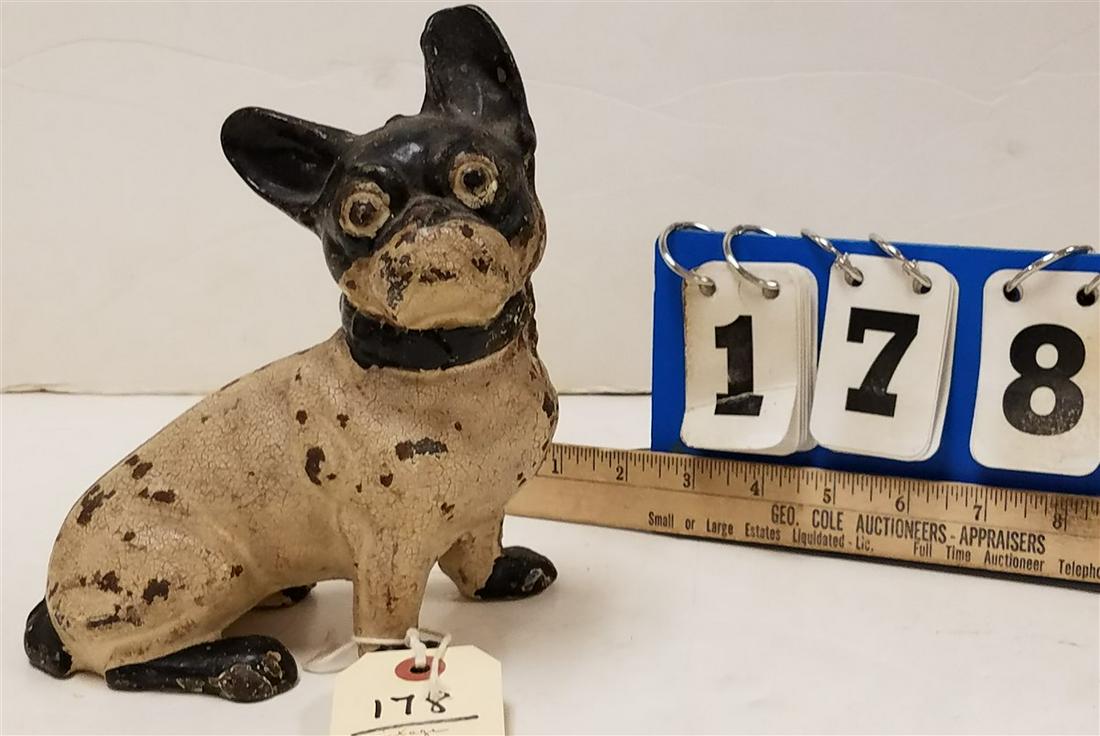 VINTAGE HUBLEY FRENCH BULLDOG CAST IRON DOOR STOP. 7 (1 of 3)