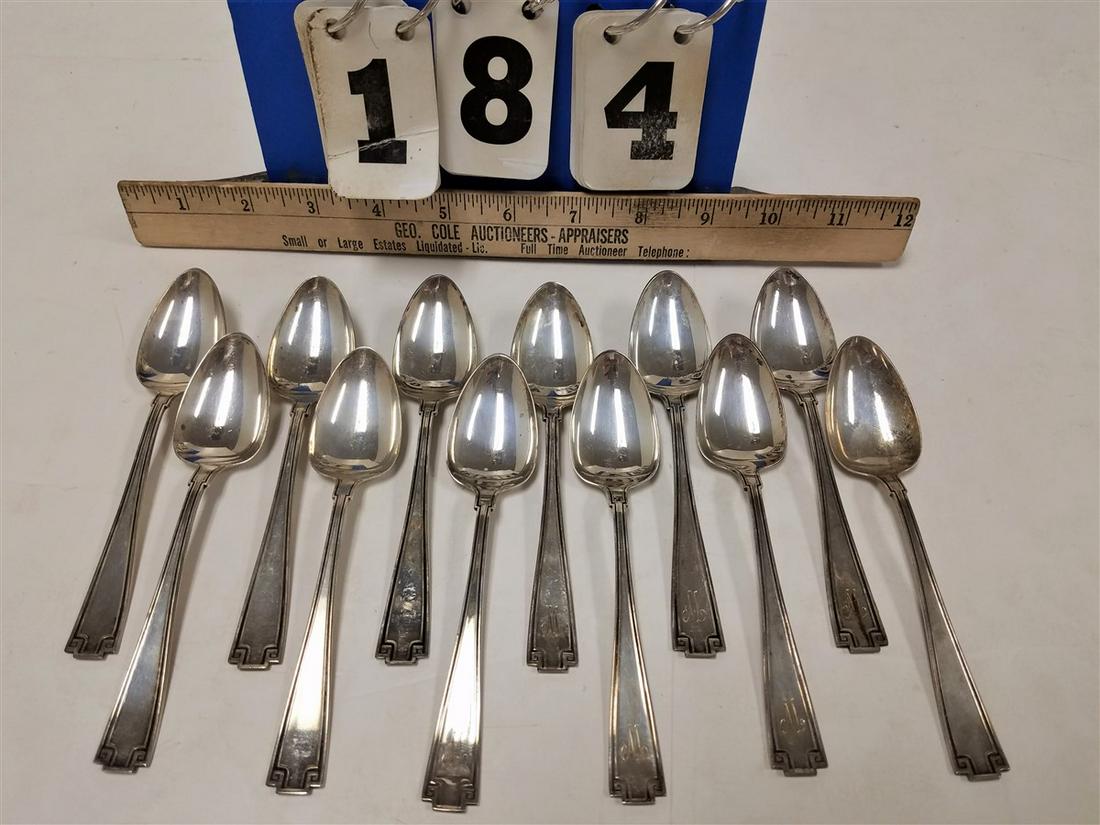 12 GORHAM STERLING "ETRUSCAN" TEA SPOONS, 7.71 OZT (1 of 4)