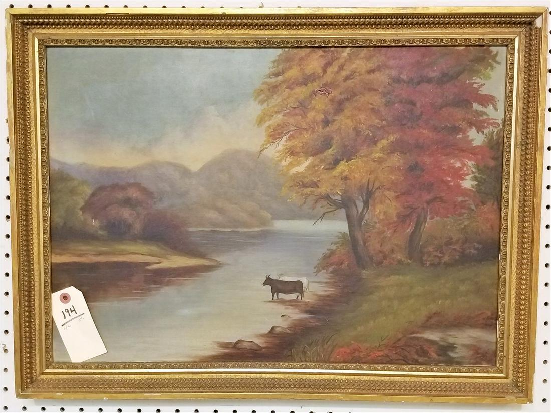 PRIMITIVE O/C LANDSCAPE, UNSGND. 16" X 23" (1 of 1)