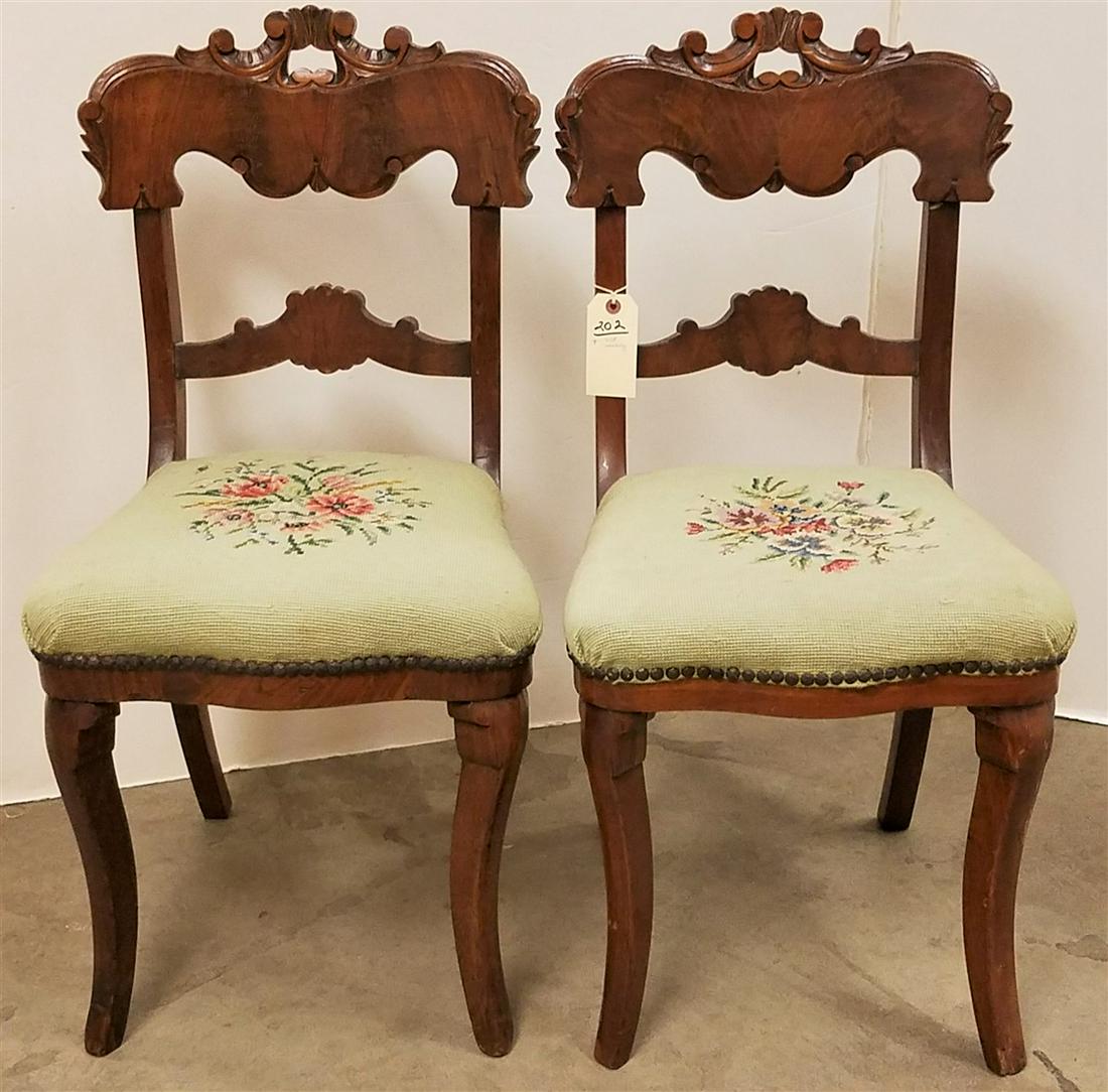 PR. OF VICT. WALNUT SIDE CHAIRS (1 of 2)