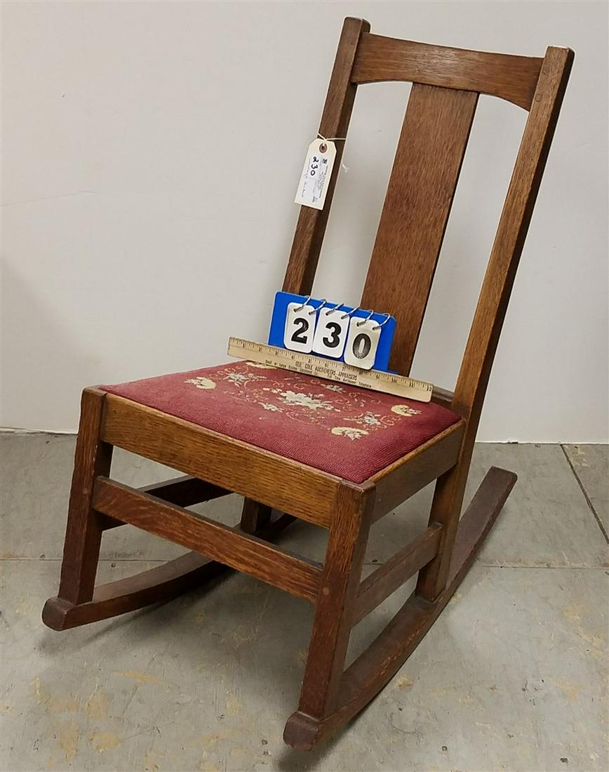 VINTAGE LIMBERT MISSION OAK ROCKER (1 of 1)