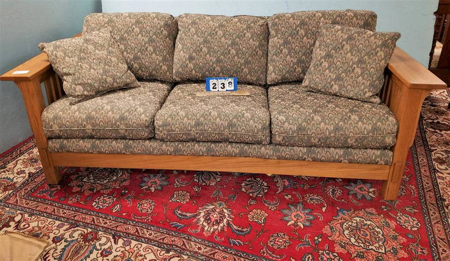 FLEXSTEEL MISSION OAK STYLE SOFA, 6'10" Sep 19, 2020 Cole
