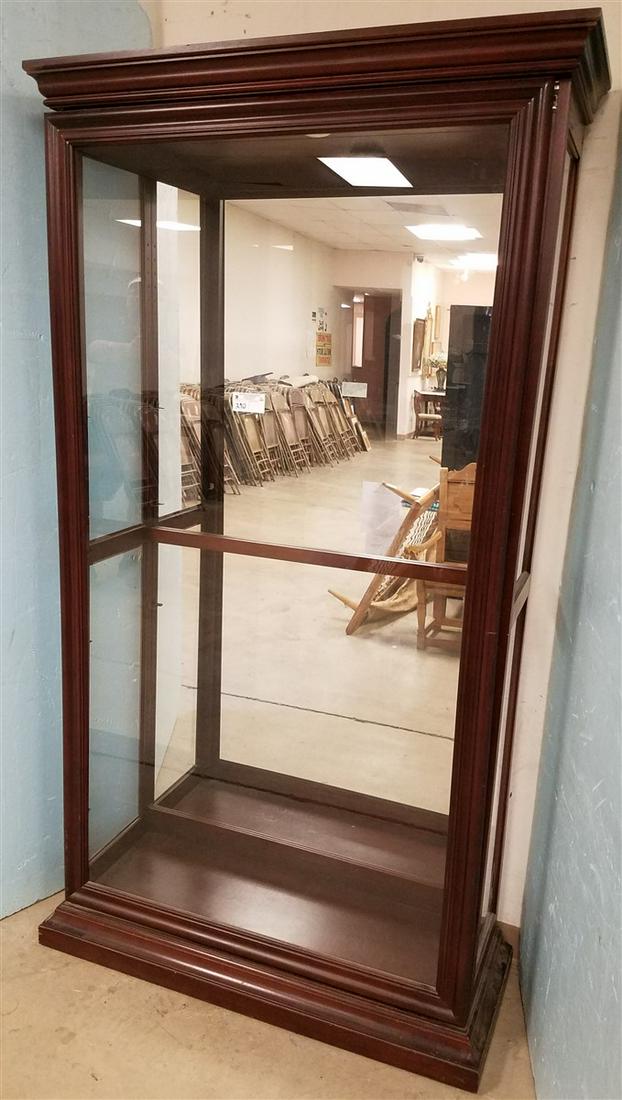 WOODEN DISPLAY CASE W/ SLIDING FRONT DOOR, 6'8"H X 40"W (1 of 2)