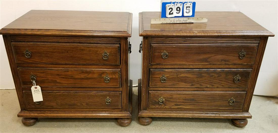 PR. ETHAN ALLEN 3 DRAWER OAK NIGHT STANDS (1 of 1)