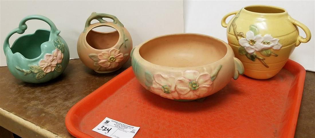 TRAY 4PC. WELLER POTTERY (1 of 3)