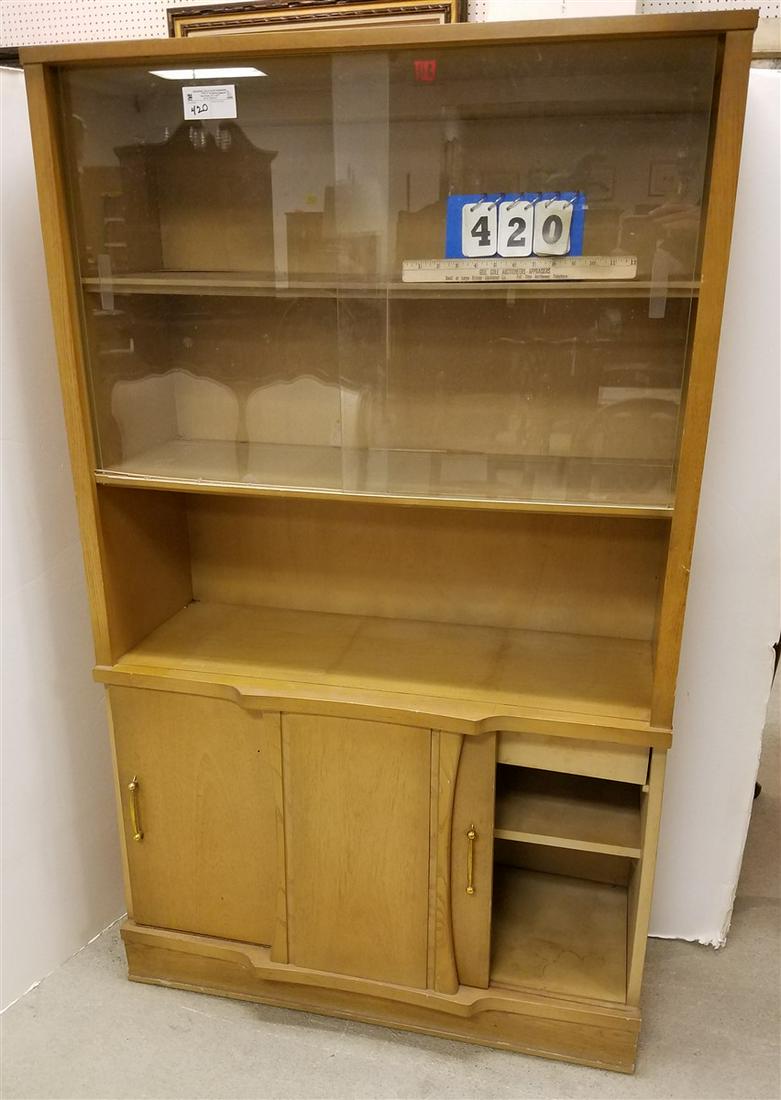 MID CENTURY CHINA CABINET, 60"H X 36"W X 14"D (1 of 2)