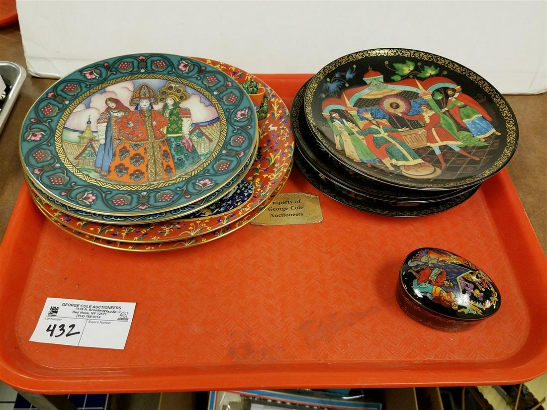 TRAY 4 RUSSIAN COLL. PLATES, 2 VILLEROY + BOCH RUSSIAN (1 of 2)