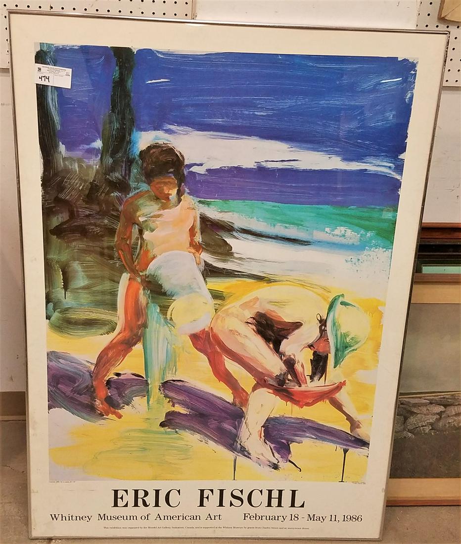 FRAMED ERIC FISCHL 1986 POSTER, 50" X 35" (1 of 1)