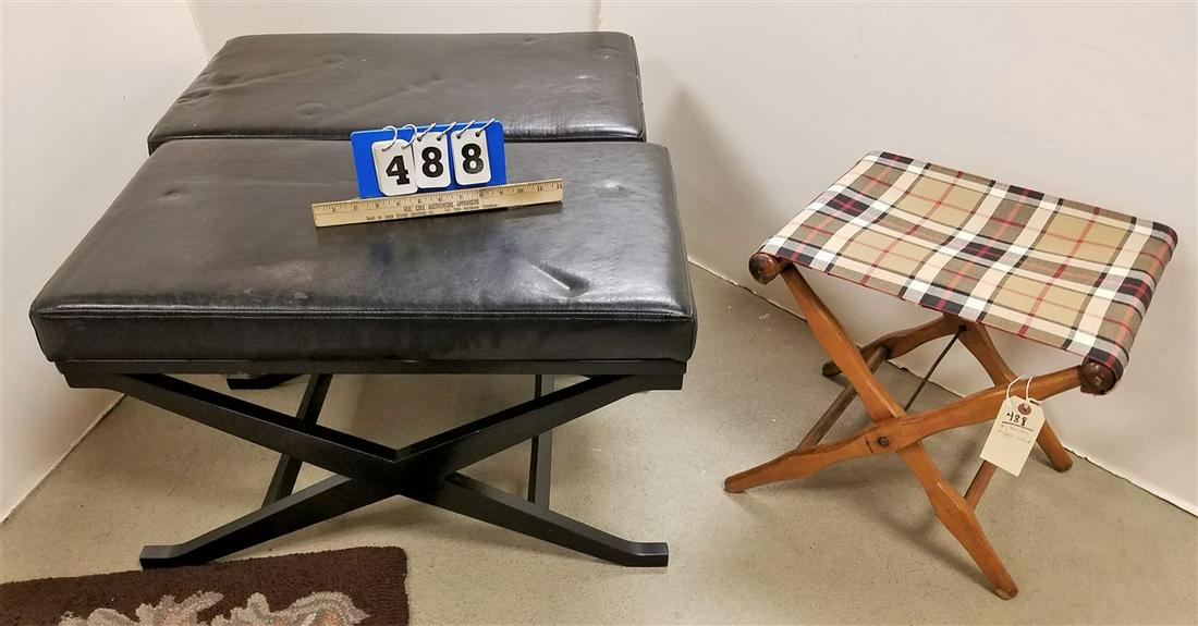 PR, UPHOLS. BENCHES, 17"H X 28.5"W X 17.5"D + LUGGAGE (1 of 2)