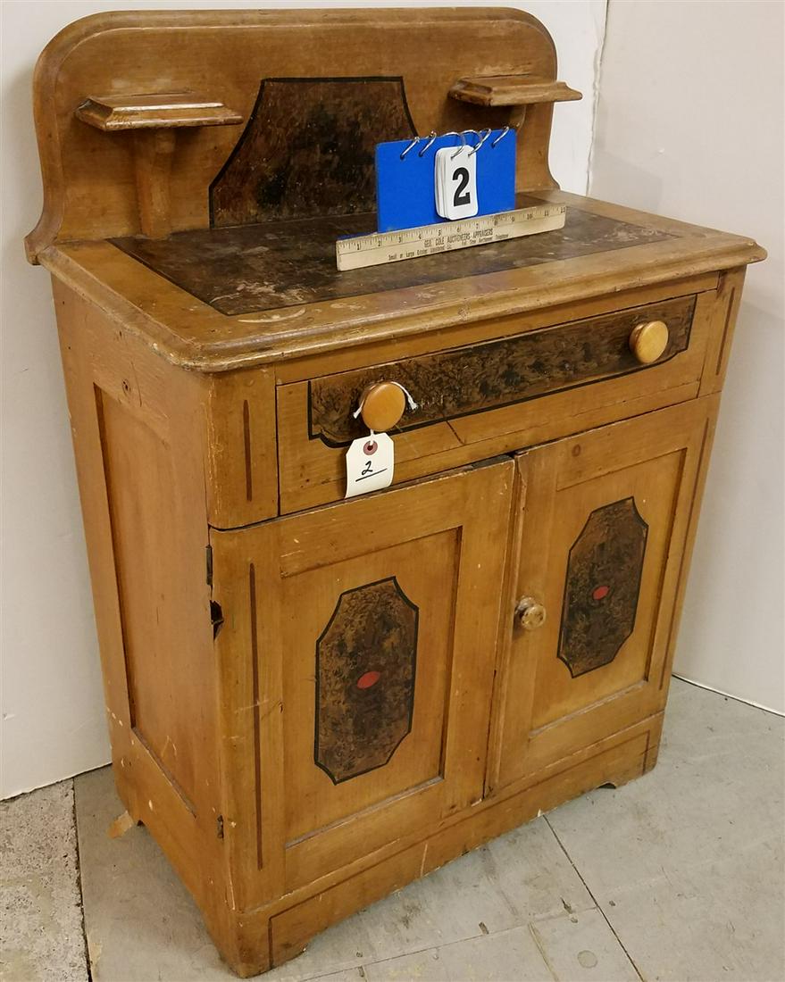 VICT. COTTAGE PINE WASH STAND, 36.5" X 27" X 14" (1 of 2)