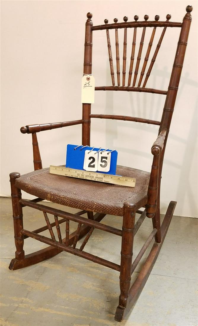19th c. FAUX BAMBOO ROCKER (1 of 2)