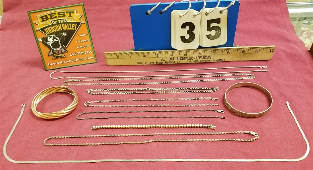 LOT STERL. BRACELETS, BANGLES, NECLACES, 3.55 OZT (1 of 5)