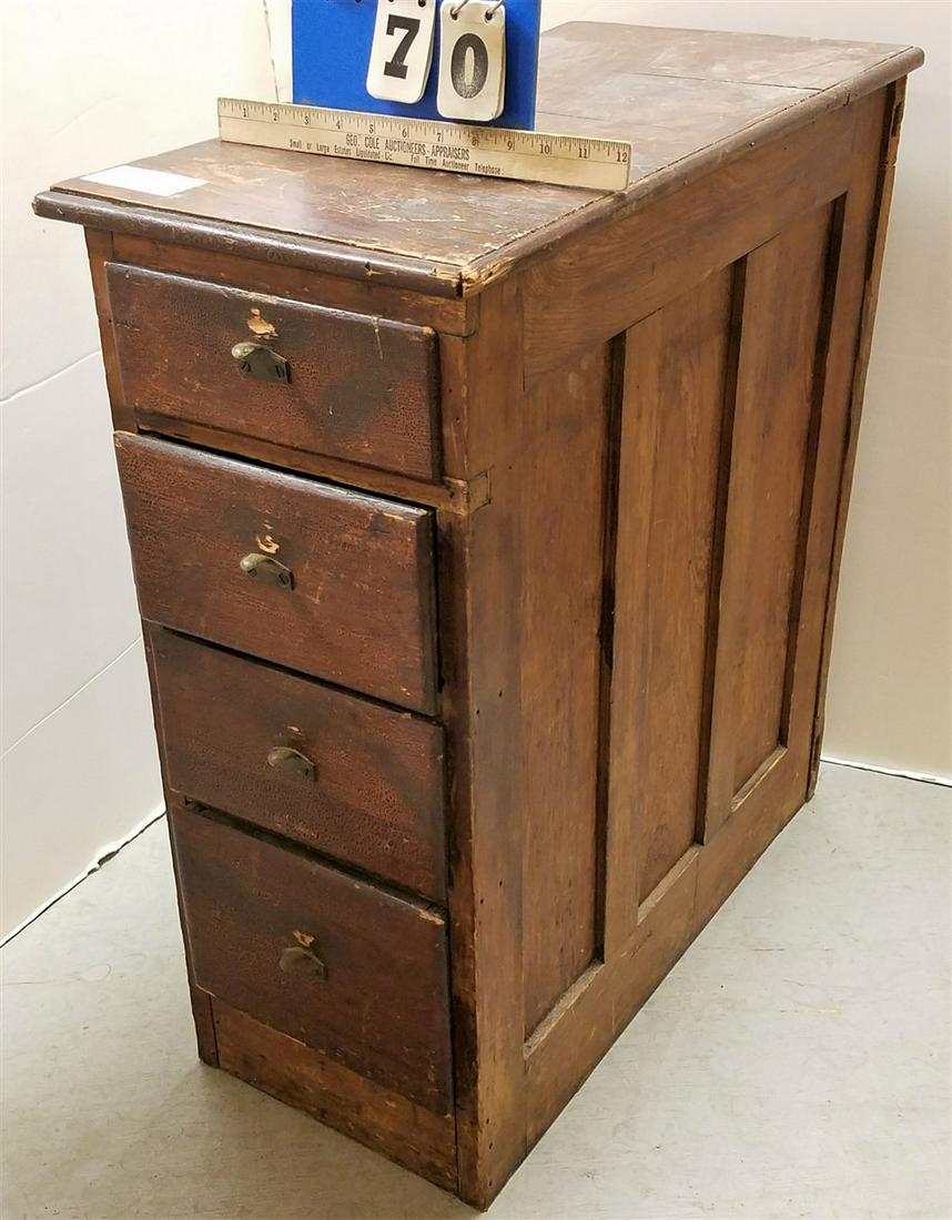 PINE 4 DRAWER CABINET, 28.5"H X 12.5"W X 26"D (1 of 2)