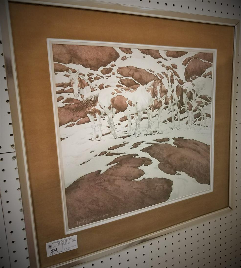 FRAMED LITHO PINTOS, PENCIL SGND, + #'D, BEV DOOLITTLE. (1 of 2)