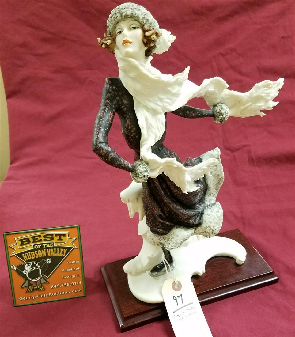 CAPO DI MONTE SKATING FIGURE, 14.5", SIGNED G. ARMANI (1 of 2)