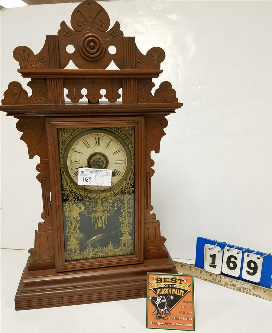 VICT. WALNUT KITCHEN CLOCK (1 of 4)