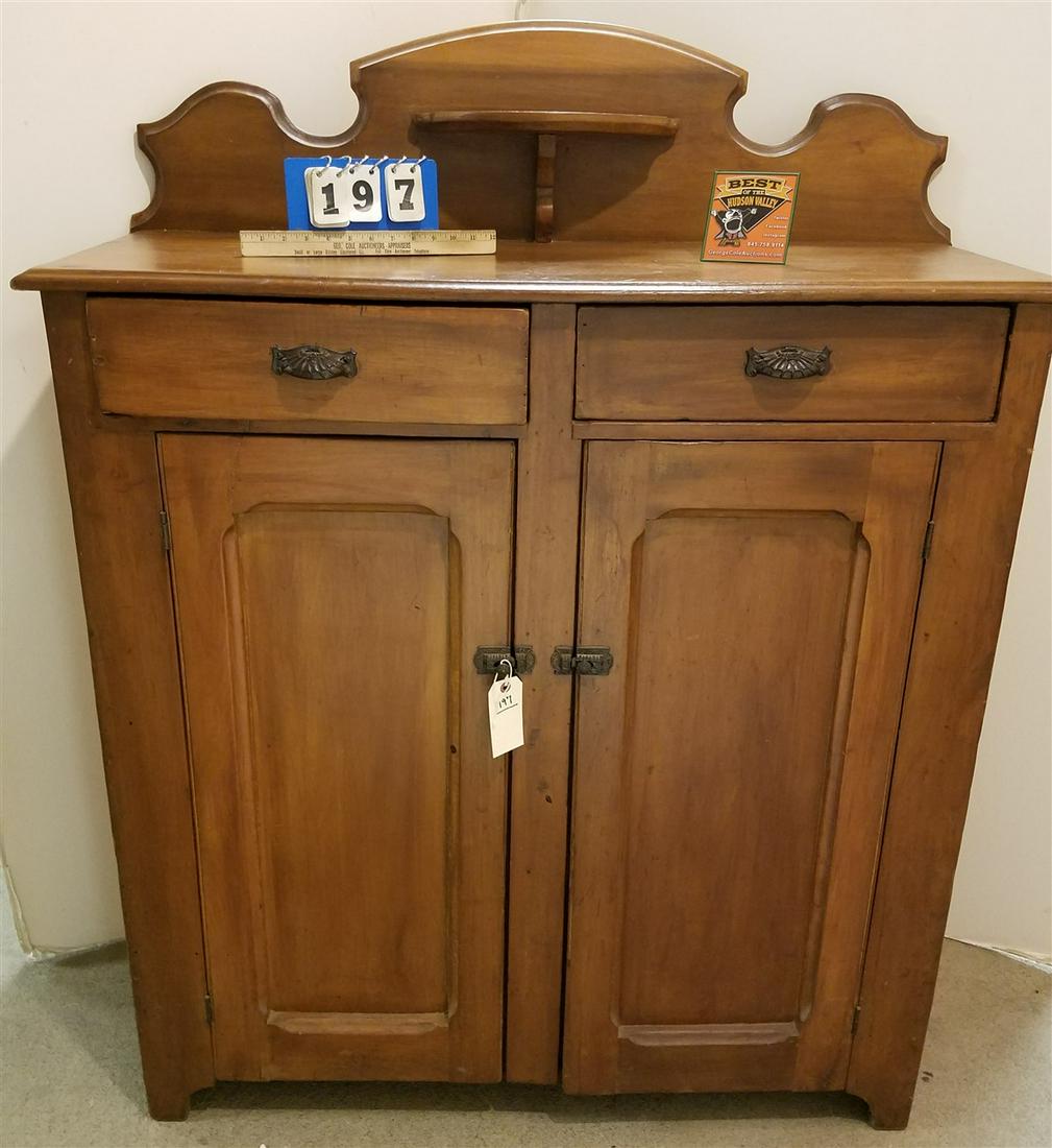 19th c. JELLY CUPBOARD, 56"H X 43"W X 16.5"D (1 of 3)