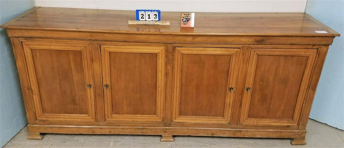CONTINENTAL CHERRY 4 DOOR SIDEBOARD W/ BAND INLAY (1 of 3)