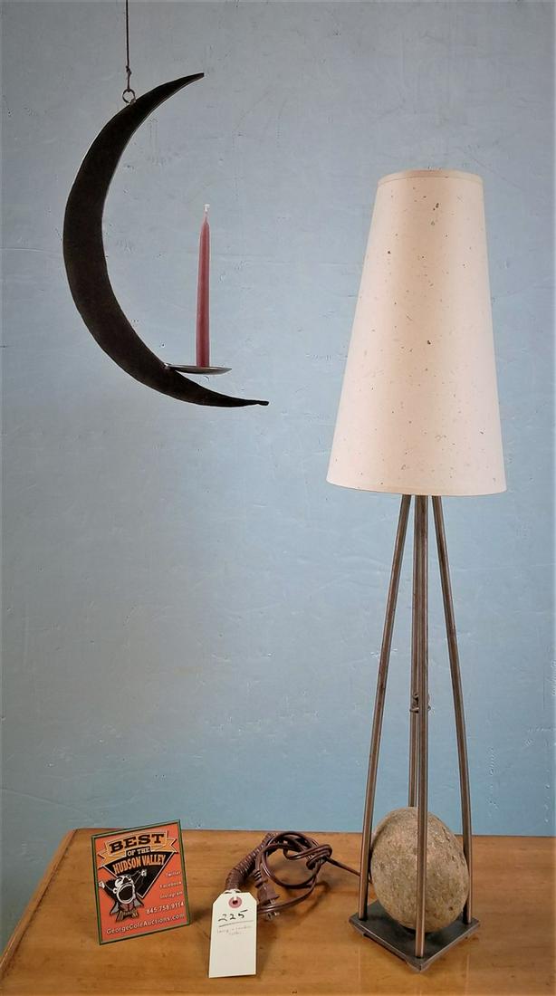 METAL LAMP + METAL CRESCENT MOON HANGING CANDLE HOLDER (1 of 1)