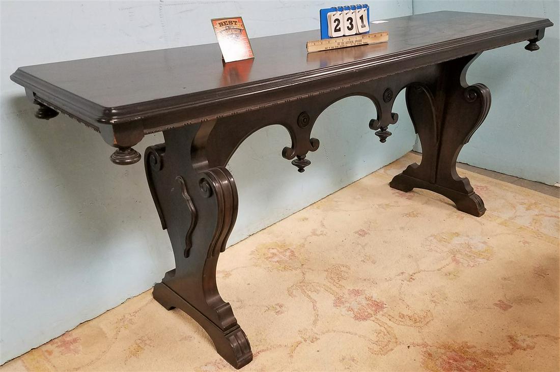 CONSOLE TABLE 1930'S, 30"H X 6'W X 20"D (1 of 3)