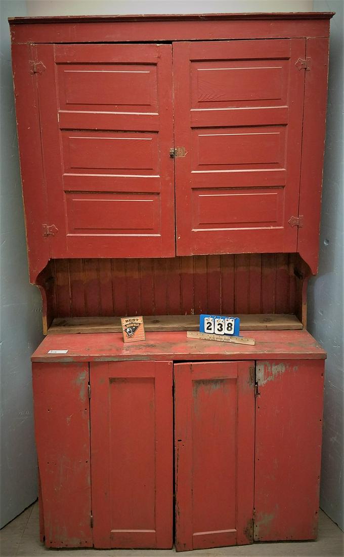4 DOOR STEP BACK PTD. CUPBOARD, 7'H X 46"W X 18"D (1 of 3)