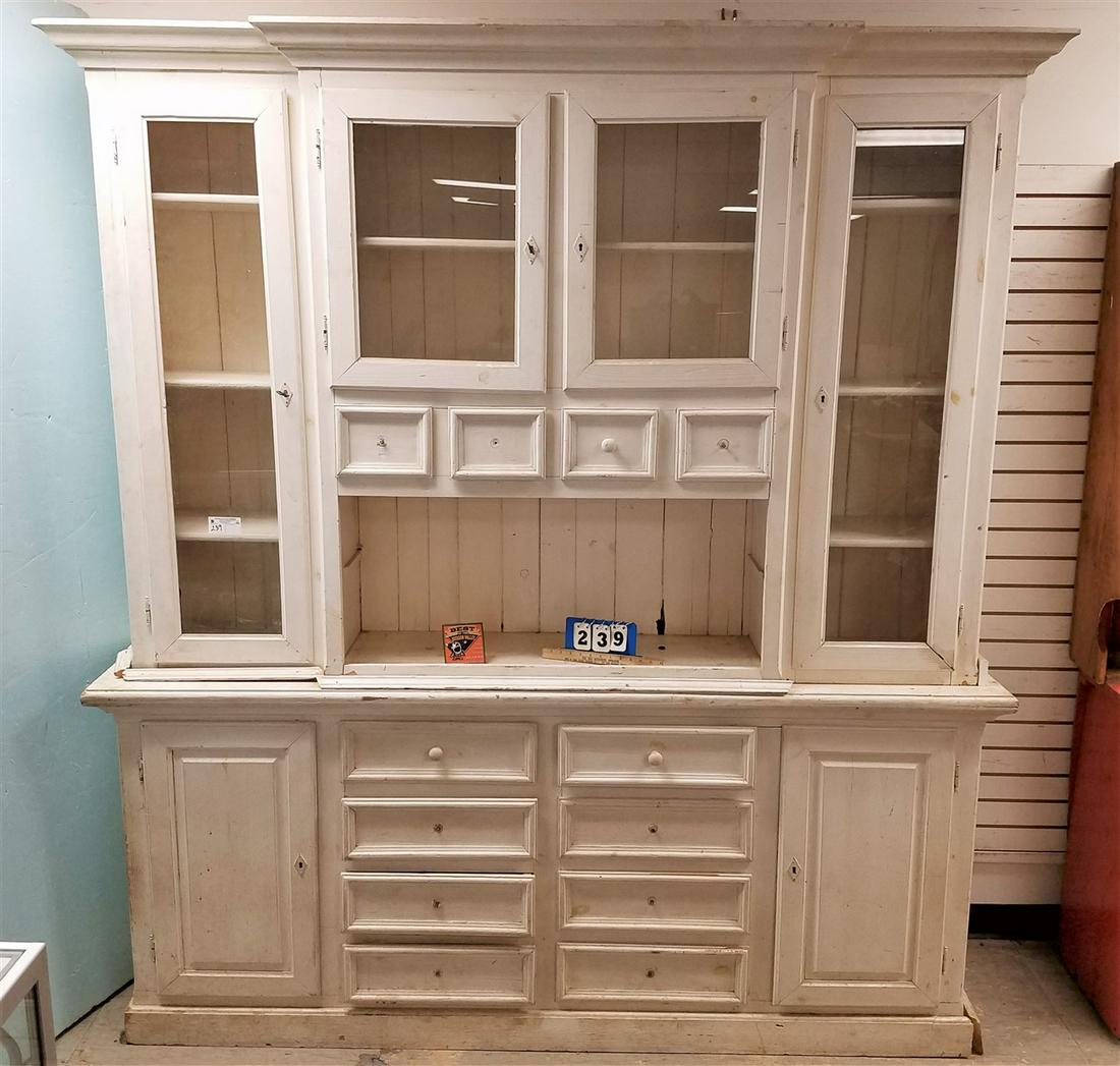 PINE PTD. CUPBOARD, 7'8" X 83"W X 17.5"D (1 of 2)