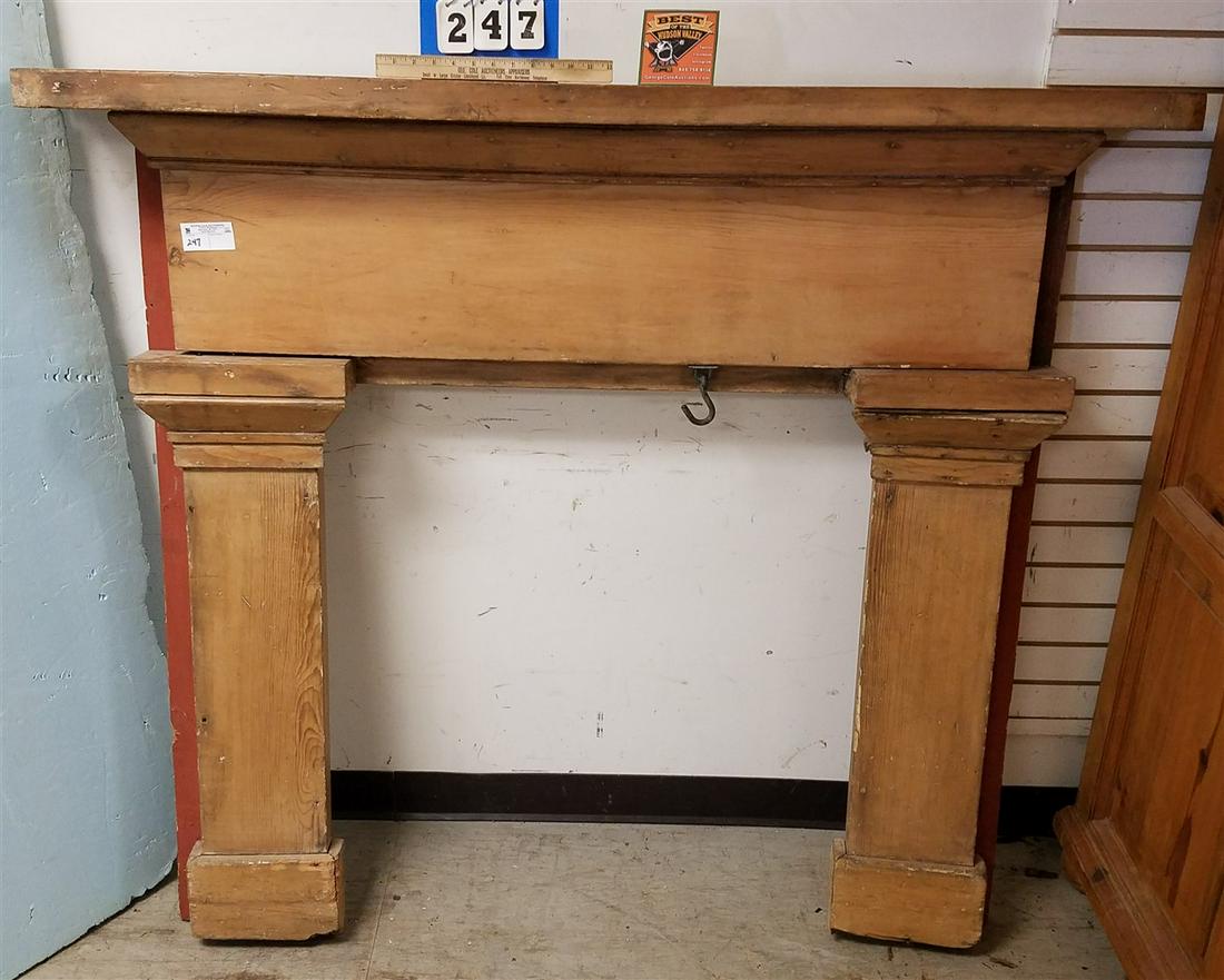 19th c. PINE MANTEL, 53"H X 62"W X 9"D (1 of 2)