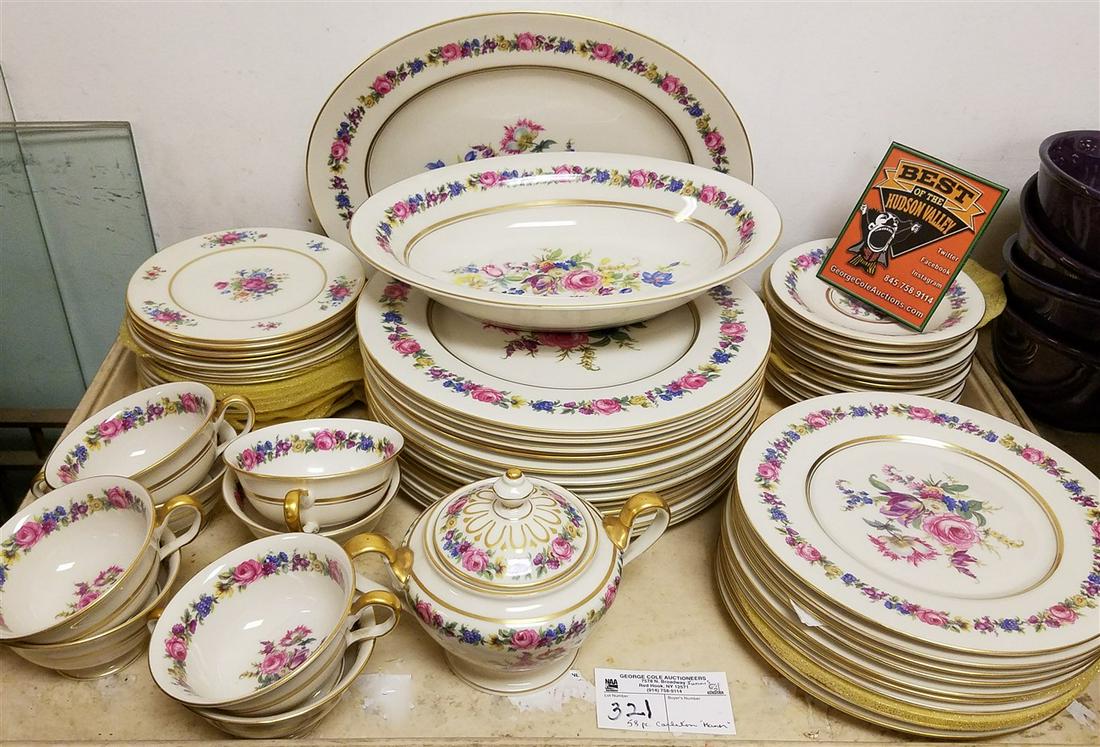 TRAY 58PC. CASTLETON CHINA "MANOR" DINNER SERVICE (1 of 2)