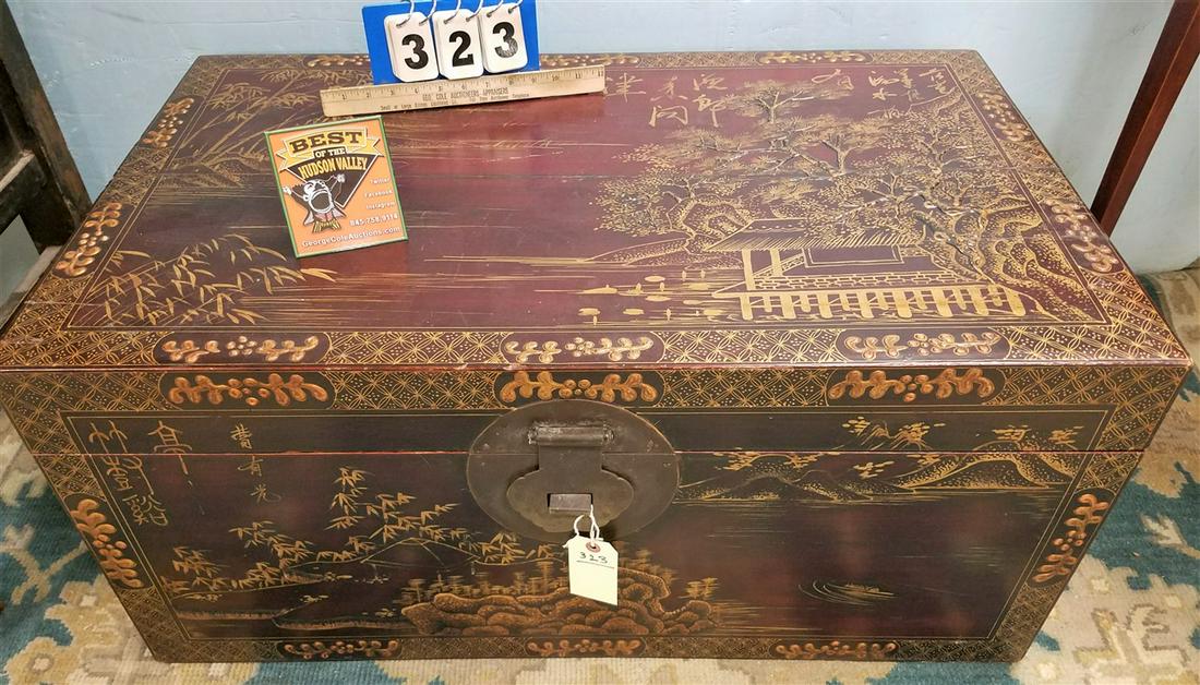 CHINESE TRUNK, 17"H X 36"W X 22"D + CONTENTS (1 of 5)