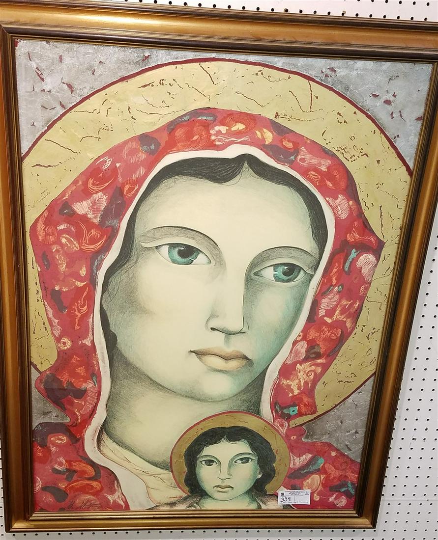 FRAMED LITHO "AVE MARIA STATE II", SGND. MIGUEL (1 of 4)