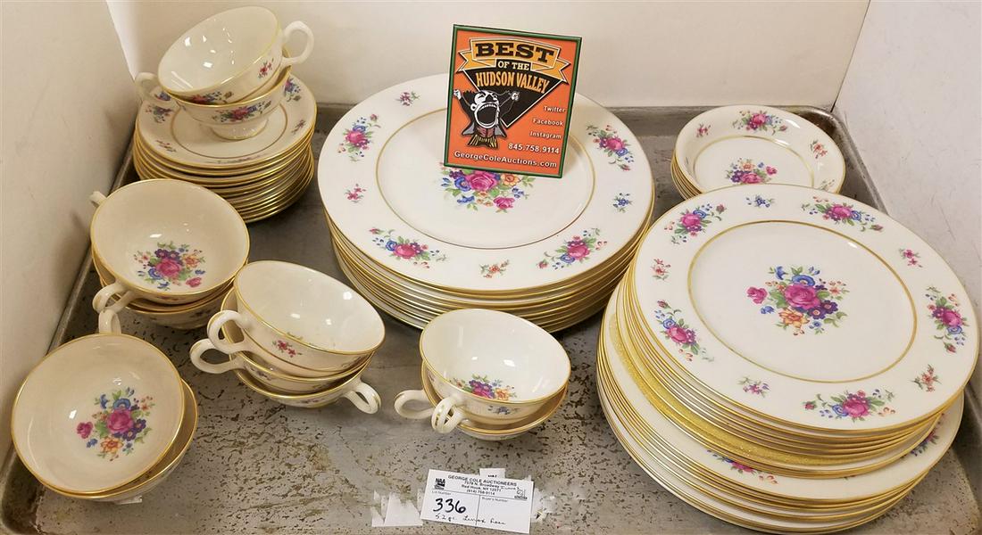 TRAY 52PC. LENOX, "LENOX ROSE" DINNER SERVICE: TRAY 52PC. LENOX, "LENOX ROSE" DINNER SERVICE