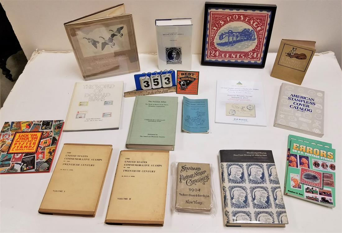 BX STAMP BKS + NEEDLEPOINT OF THE INVERTED JENNY STAMP (1 of 2)