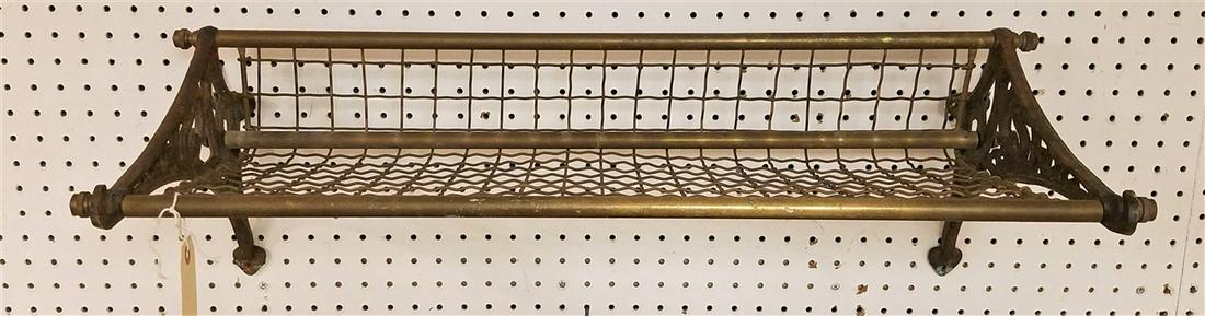 CAST IRON AND BRASS RR CAR SHELF 10"H X 30"W X 14" (1 of 3)