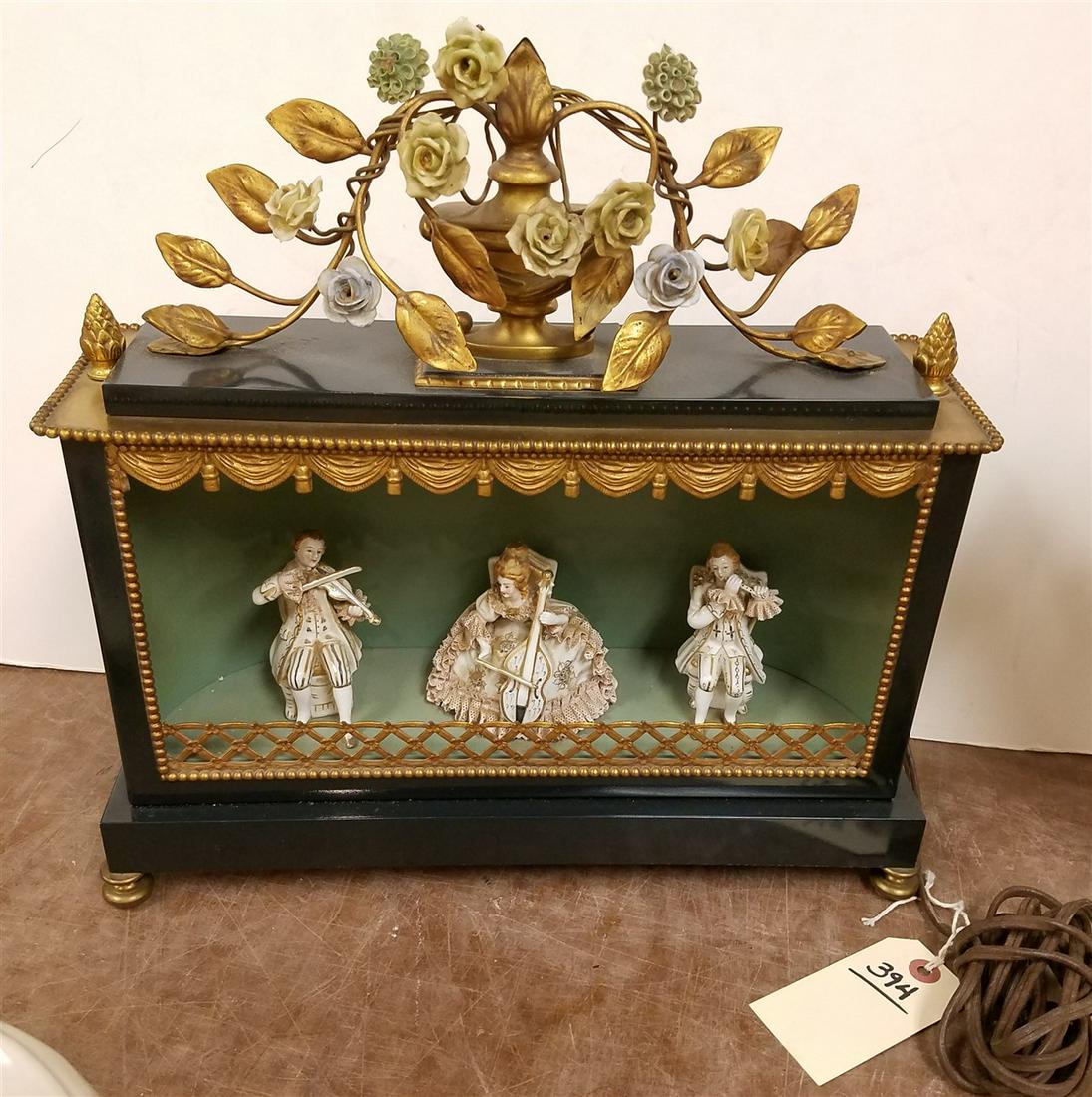 ILLUMINATED DIORAMA W/ PORCELAIN FIGURINES 15.5"H X: ILLUMINATED DIORAMA W/ PORCELAIN FIGURINES 15.5"H X 15.5"W X 5"