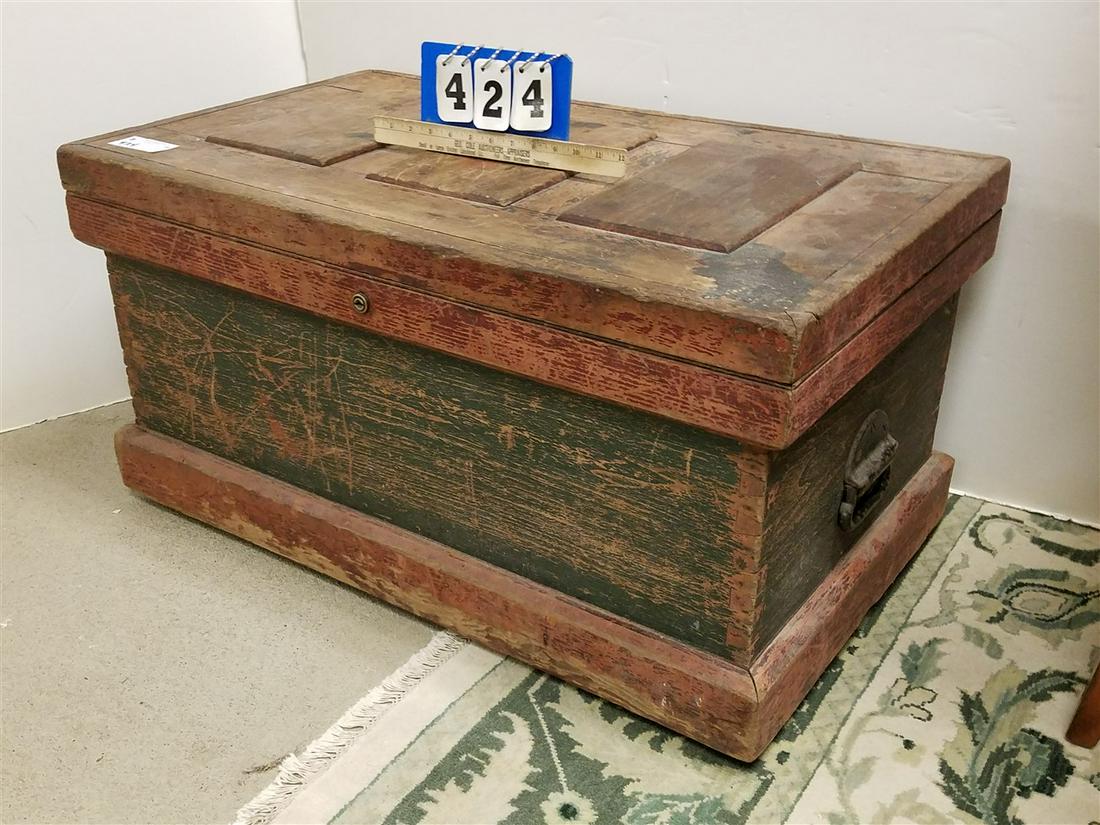 19th c. PTD. TOOL BOX, 18"H X 34.5"W X 21"D (1 of 3)