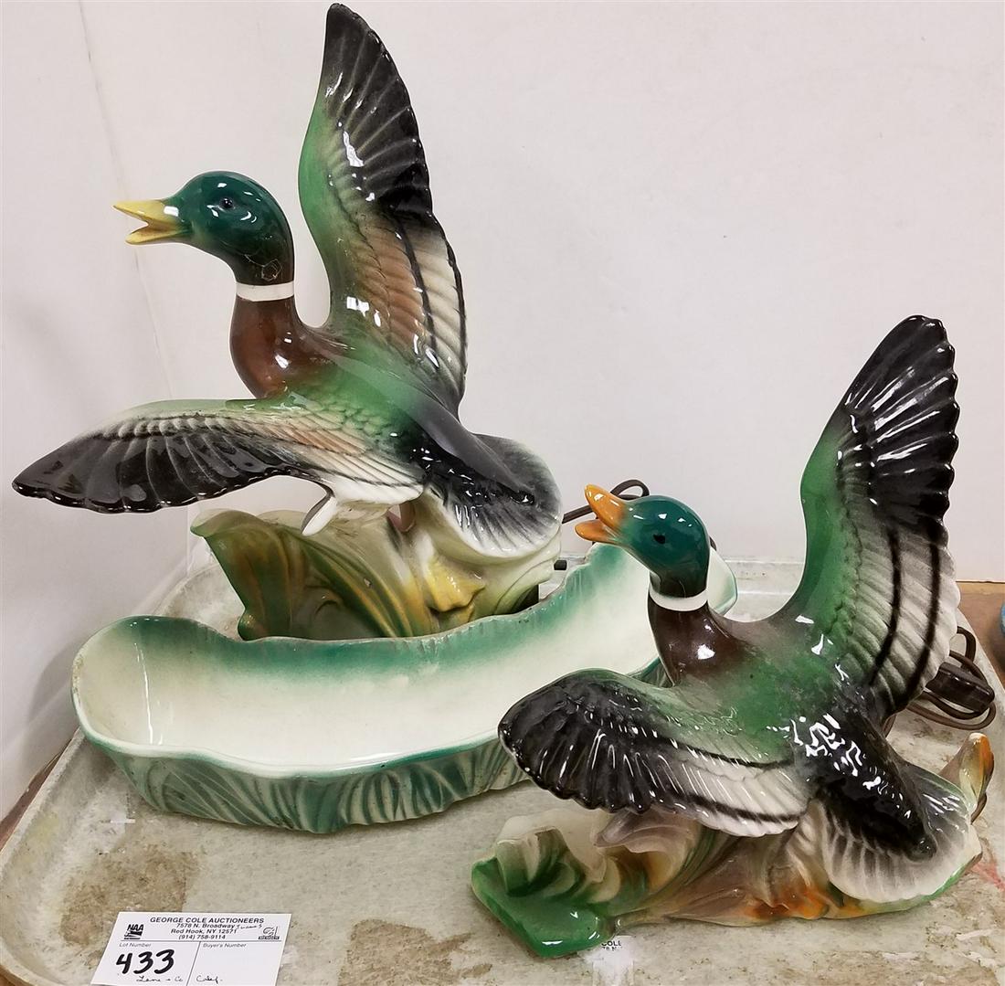 TRAY 2 MID CENTURY LANE + CO. CALIF., CERAMIC TV LAMPS (1 of 3)