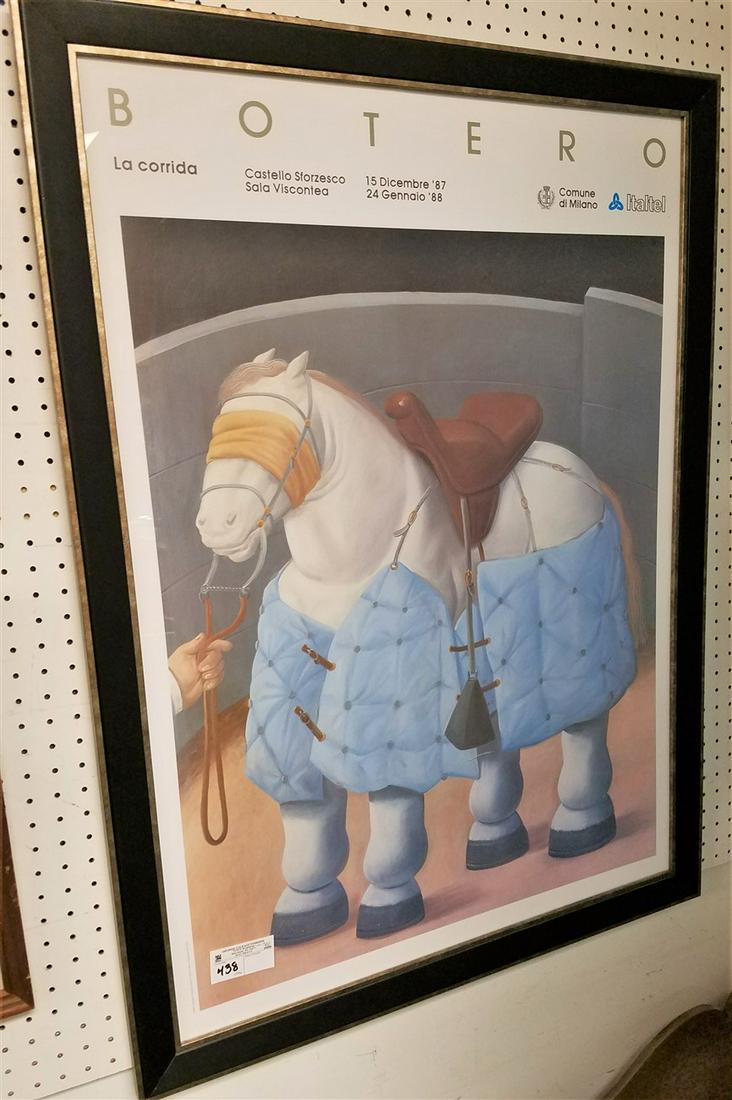 FRAMED 1988 BOTERO POSTER, 39" X 27" (1 of 3)