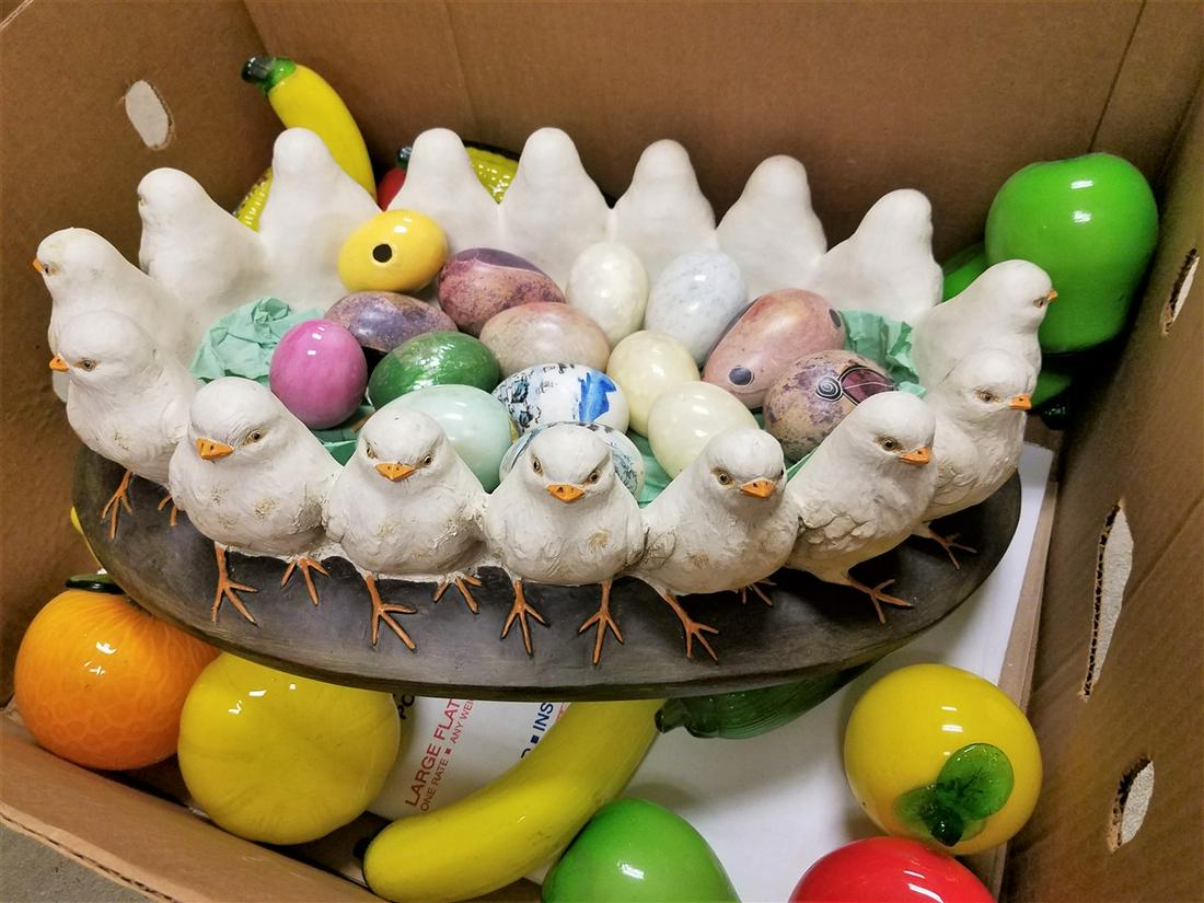 BX HANDBLOWN GLASS FRUIT, STONE EGGS, ETC. (1 of 4)