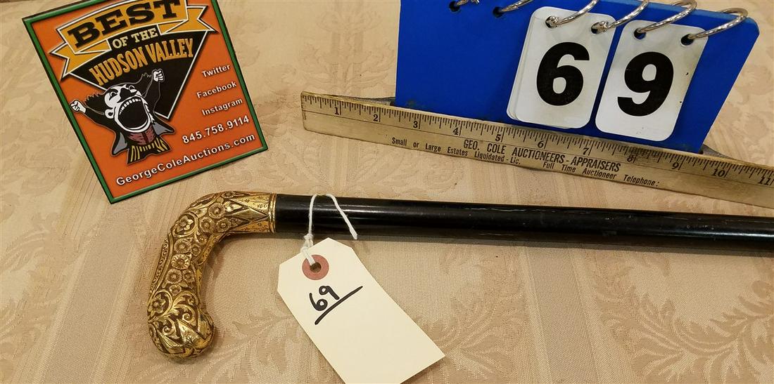 GOLD PLATED HANDLE CANE (1 of 4)