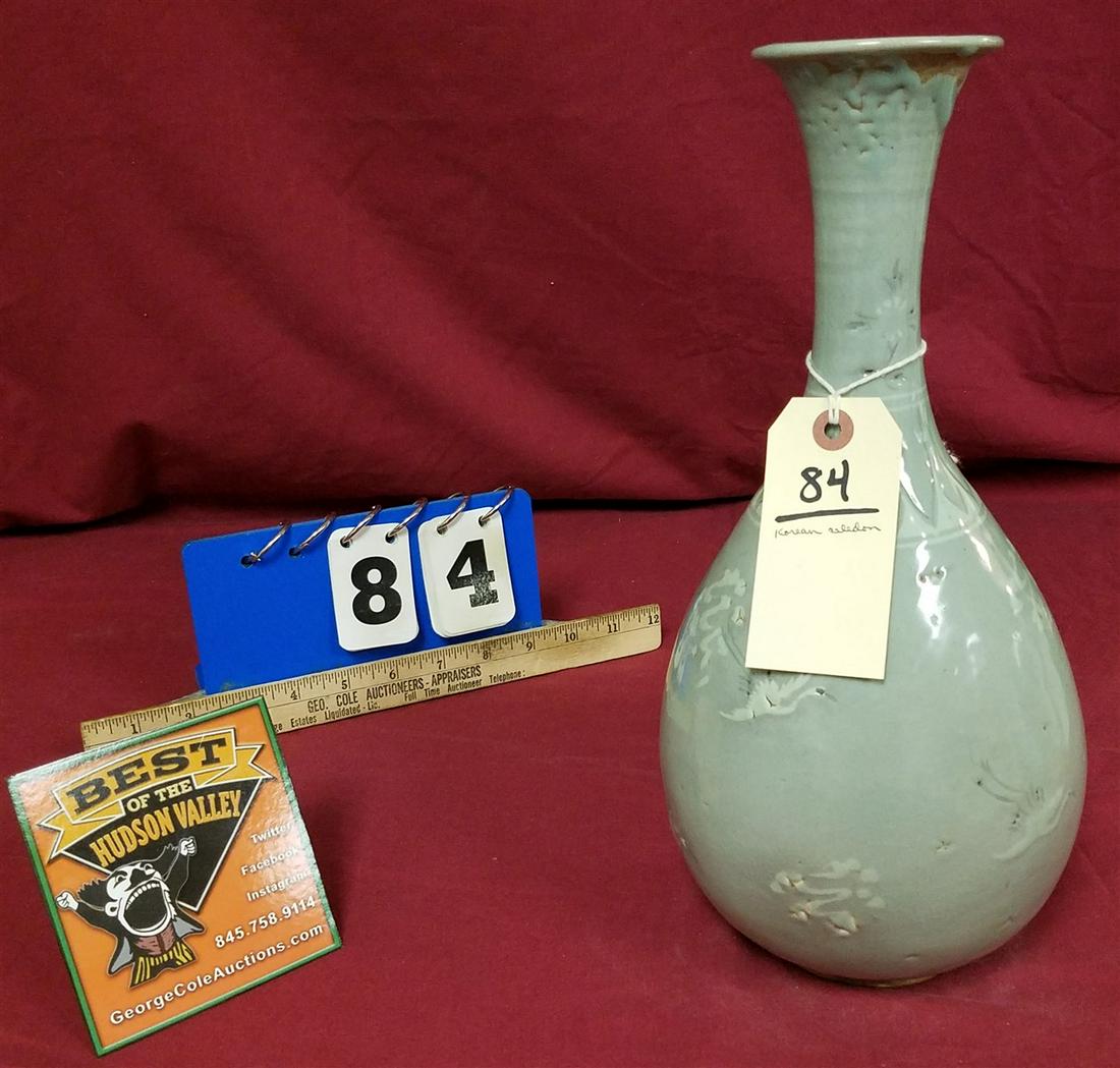 KOREAN CELEDON VASE, 13.25" (1 of 2)
