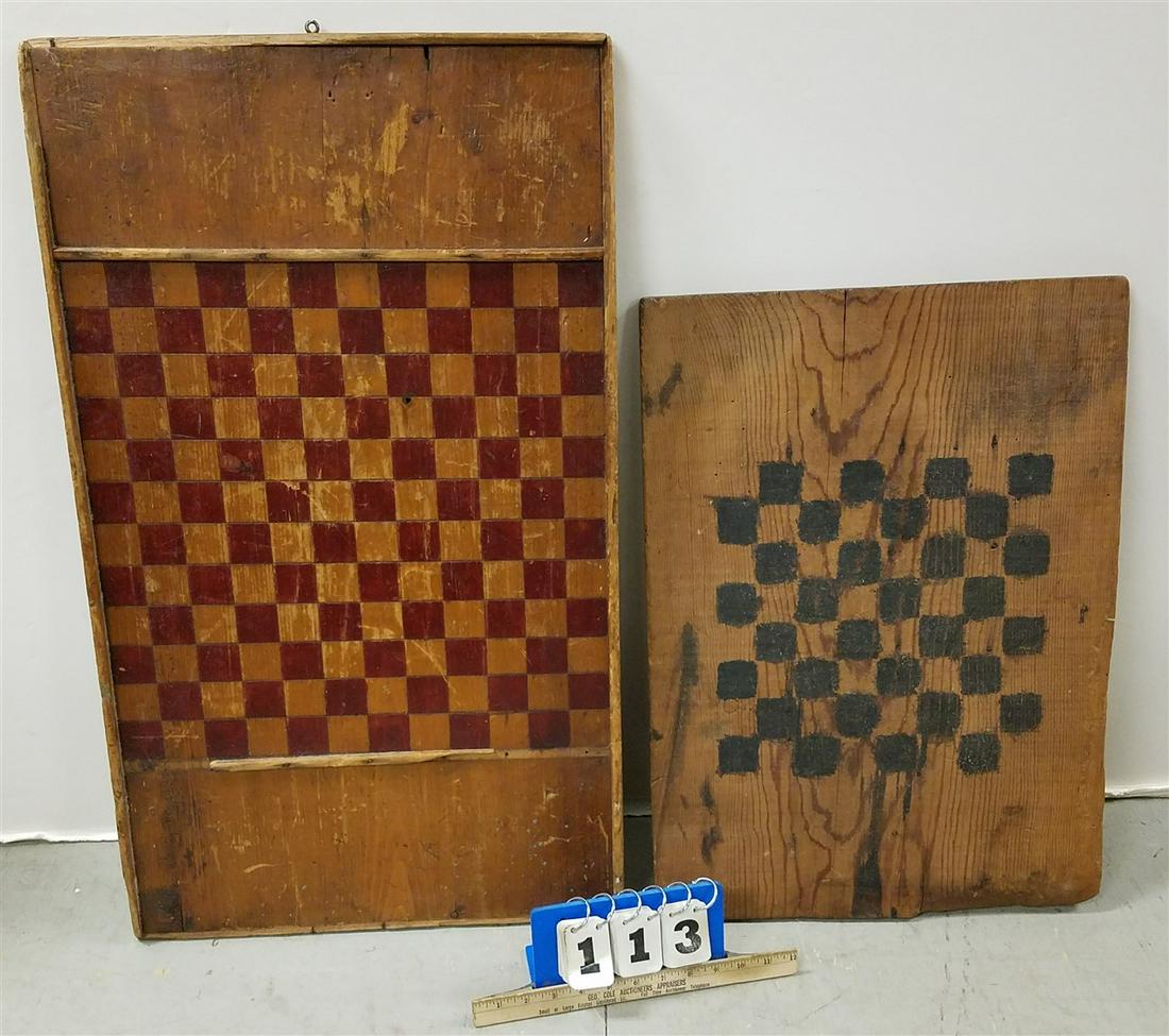 2 FOLK ART GAME BOARDS 32"X19 &2'X17" (1 of 2)
