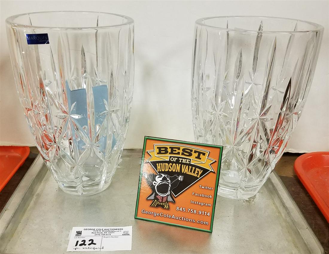TRAY PR. WATERFORD SPARKLE VASES 9"H (1 of 2)